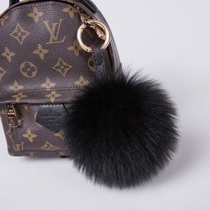 Real fur Fluffy keychain- KC001 Black
